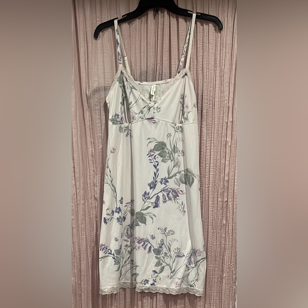 Laura Ashley White and Purple Floral Pajamas
